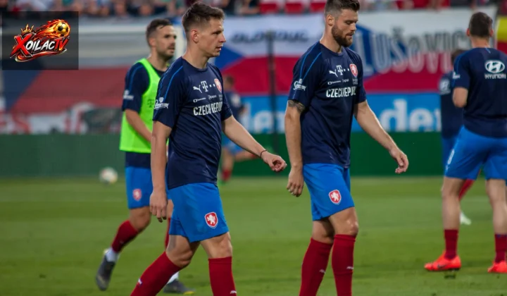 Các cầu thủ Czechia trong trận gặp Montenegro năm 2019
