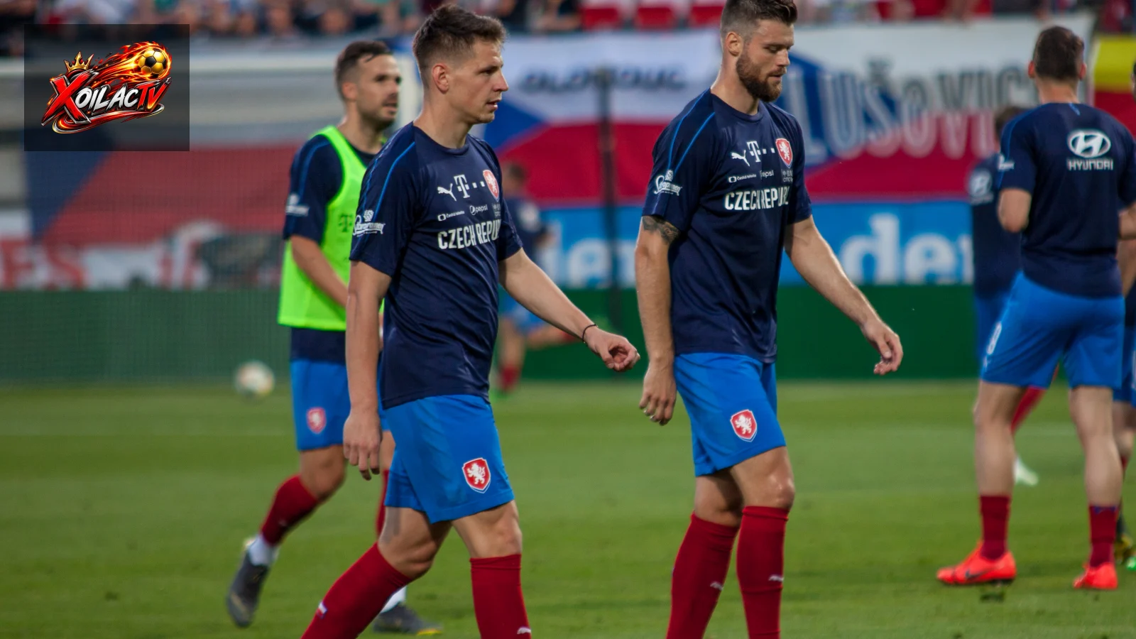 Các cầu thủ Czechia trong trận gặp Montenegro năm 2019